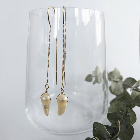 BaeU Jewelry - Pearl 18K Gold Plated Earrings